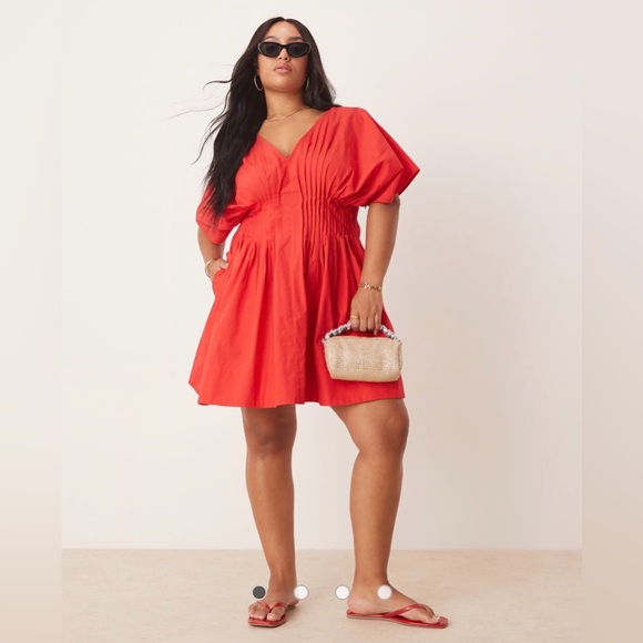 ASOS Curve Vibrant Red Mini Dress - Picture 6 of 6